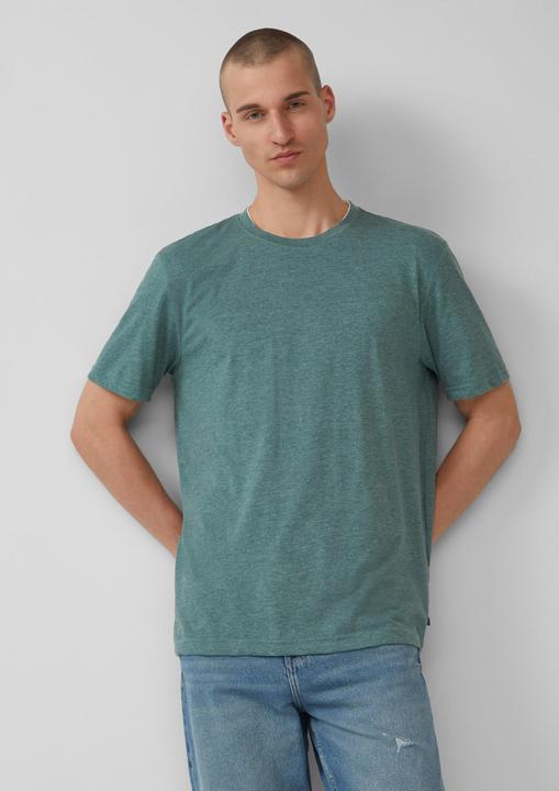 Produktbild S.Oliver T-Shirt Meliertes T-Shirt mit Layering-Detail am Kragen (M)