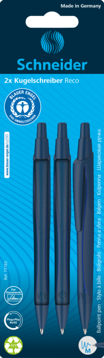 Immagine prodotto Schneider Biros Reco meccanismo retrattile M blu PU=2 pezzi in blister (Blu, 2 x)