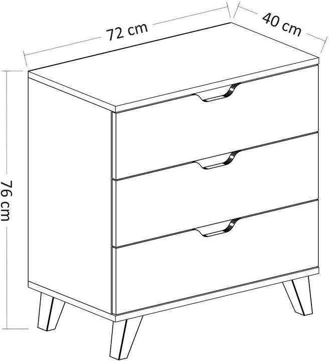 Productafbeelding Homitis Valencia 3 - Wit (72 x 40 x 76 cm)