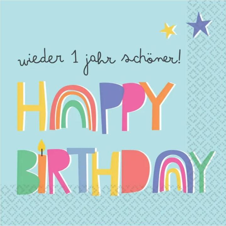 Amscan Happy Birthday - wieder 1 Jahr schöner (16 pcs, 33 x 33 cm)