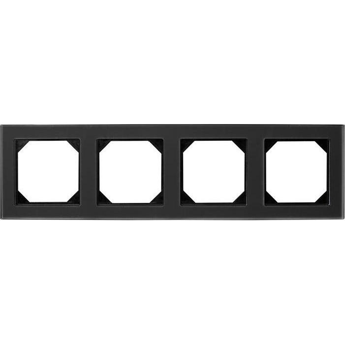 Liregus, Zubehör Schalterprogramm, 4-Way Frame Black Glass