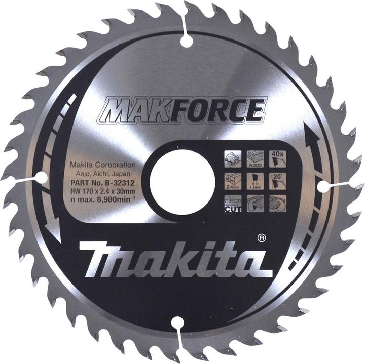 Produktbild Makita Sägebblatt MAKFORCE 170x30x40Z