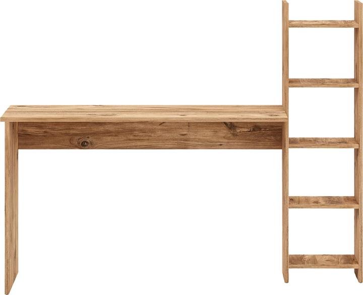Produktbild En.Casa Schreibtisch mit Regal Chagtuniejle 150x45x120 cm Holzoptik
