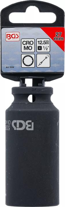 Image du produit BGS Douille à choc, douze pans 12,5 mm (1/2") 27 mm (27 mm)