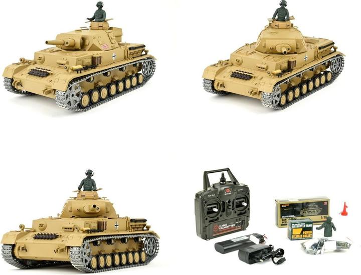 Produktbild Es-toys RC Panzer "Kampfwagen IV Ausf.F-1" Heng Long 1:16 Grau Mit R&S + Metallgetriebe + Metallketten.. (RTR Ready-to-Run)