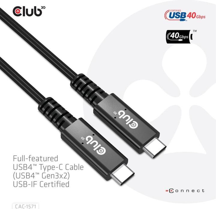 Produktbild Club 3D USB4 Power Delivery (0.80 m, USB 3.2, 100 W)