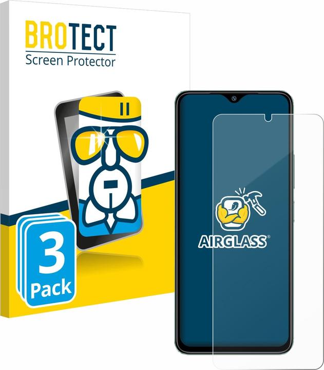 Immagine prodotto BROTECT Pellicola di vetro antiproiettile AirGlass (3 pz., Xiaomi Redmi A3)