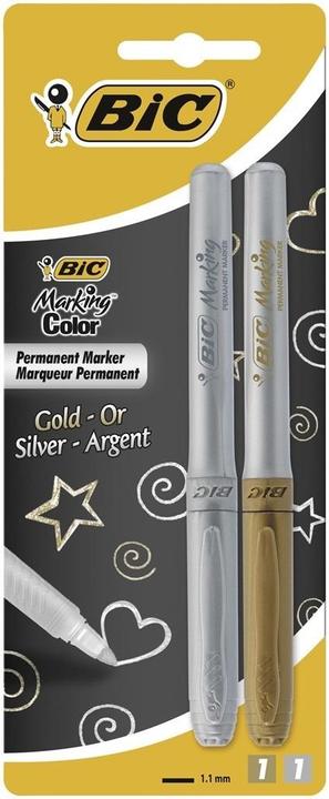 Actual product image Bic Permanent marker gold and silver (1x)