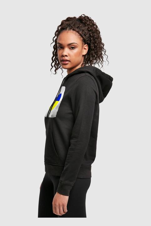 Produktbild Merchcode Ladies Peace - Brush Heart Black Basic Hoody - 161629 (XXL)