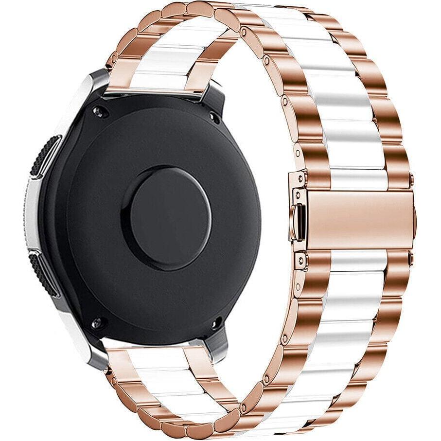 Thumbnail - Strap-it Stahlarmband (22 mm, Edelstahl), Uhrenarmband, Gold, Weiss