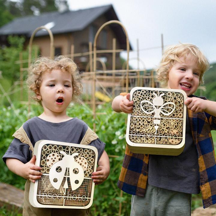 Actual product image Isotronic Ladybird insect hotel, child-friendly, natural wood (Ladybirds)