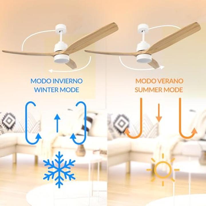 Produktbild M Mimotec Deckenventilator mit LED-Beleuchtung, 6 Geschwindigkeiten, Timer und Sommer-Winter-Funktion