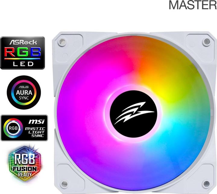 Actual product image Evolveo 12FS Lüfter 120 mm weisser Rahmen / ARGB / Slave (120 mm, 1x)