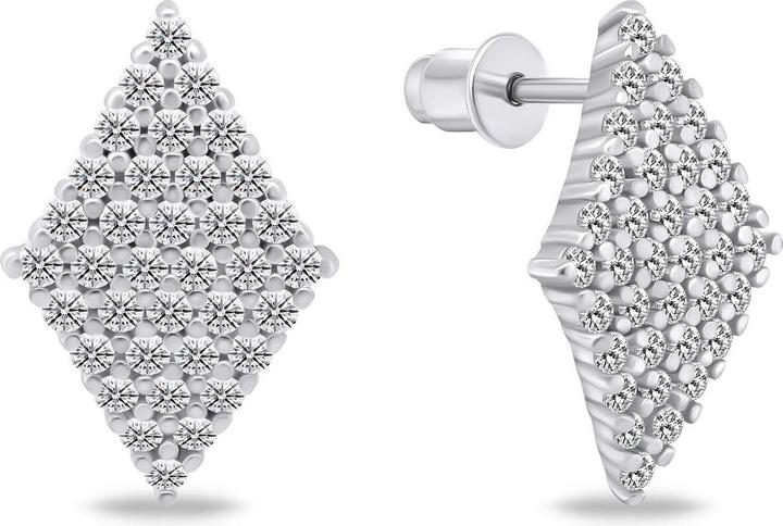 Actual product image Brilio Silver - Sparkling silver earrings with zircons EA820W