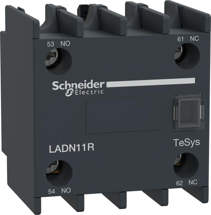 Image du produit Schneider Bloc de contacts auxiliaires, TeSys Deca, 1NO+1NC, bornes à vis LADN11R