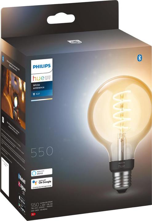 Produktbild Philips Hue Philips Globe G93 Filament (E27, 7 W, 550 lm, 1 x, G)