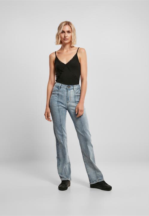 Produktbild Urban Classics Ladies High Waist Straight Slit Denim Pants (27)