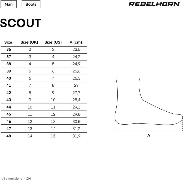 Immagine prodotto Rebelhorn Scout Black Matt Motorcycle Boots 45 (Uomini, 45)