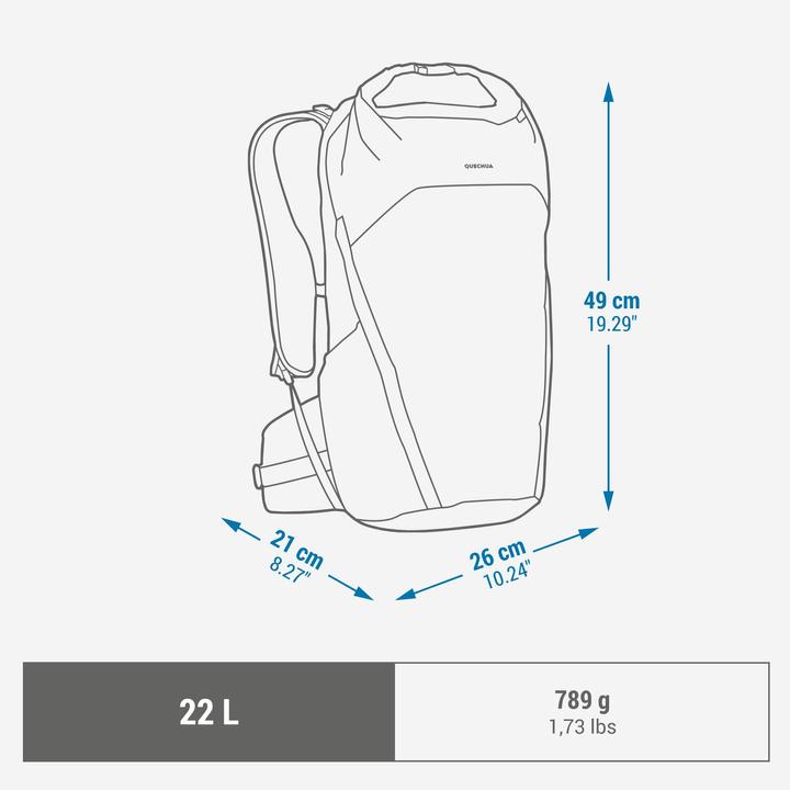 Immagine prodotto Quechua Zaino da trekking rolltop - MH500 Light 22 L (22 l)