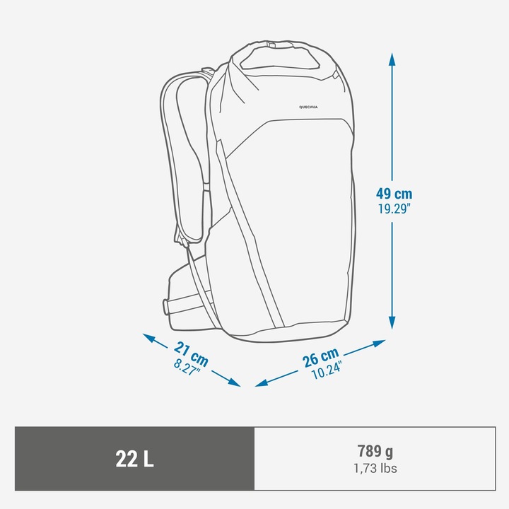 Image du produit Quechua Sac à dos de randonnée Rolltop - MH500 Light 22 L (22 l)