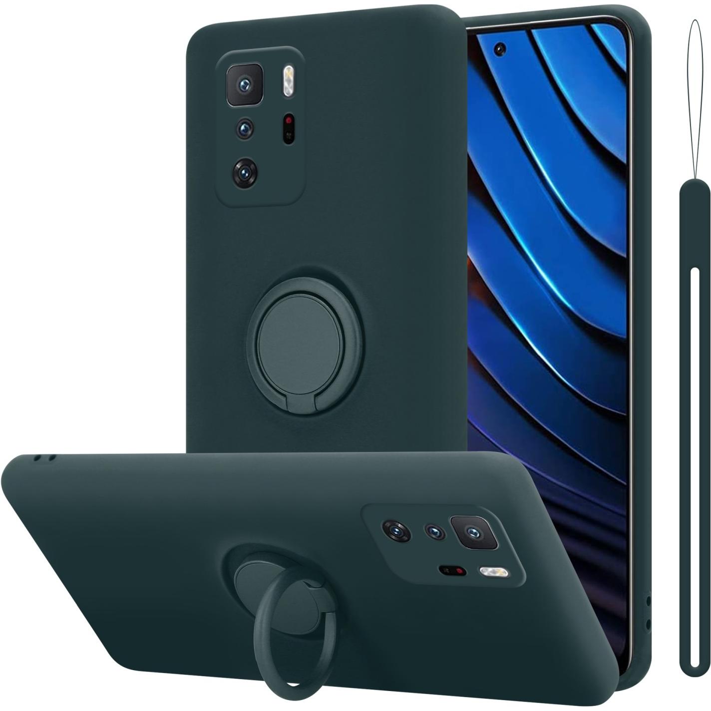Cadorabo TPU Liquid Ring Silicone Case Hülle für Xiaomi POCO X3 GT (Xiaomi Poco X3 GT), Smartphone Hülle, Grün