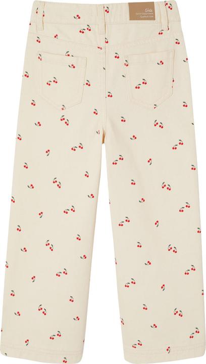 Produktbild Vertbaudet Weite Mädchen Hose Worker-Style mit Kirschen, Bundweite verstellbar (110)
