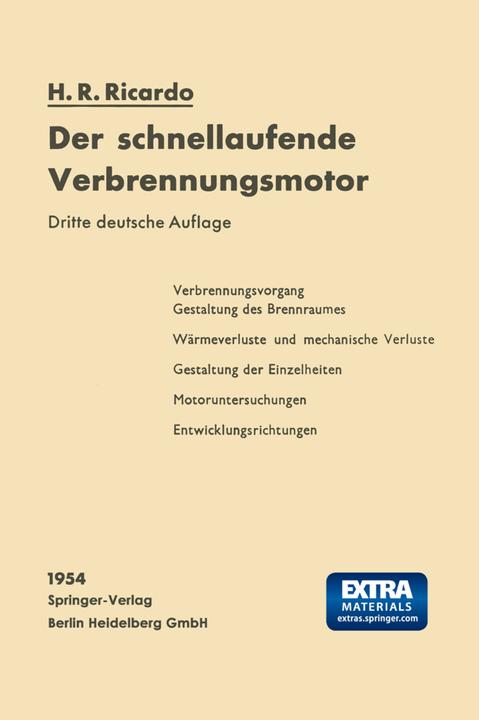 Produktbild Der schnellaufende Verbrennungsmotor (Deutsch, Harry R. Ricardo, 2014)