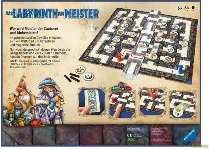Immagine prodotto Ravensburger 22474 Labirinto dei maestri - La versione master del labirinto pazzo per 2 - 4 persone (Tedesco, 2 - 4 Giocatori)