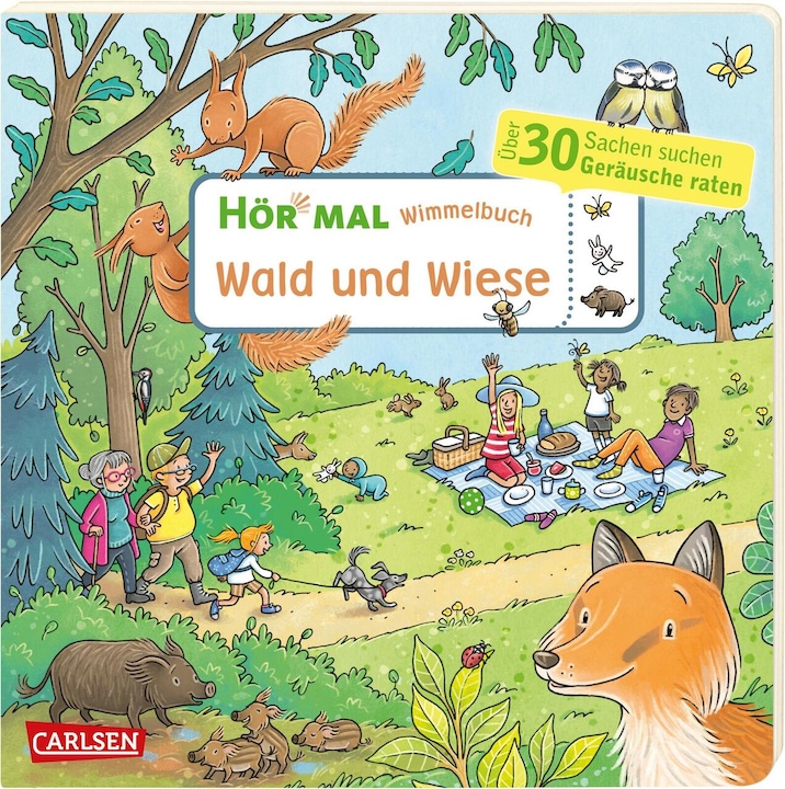 Listen (sound book): Wimmelbuch: Wald und Wiese (Forest and Meadow) (Stéffie Becker, Julia Hofmann, German)
