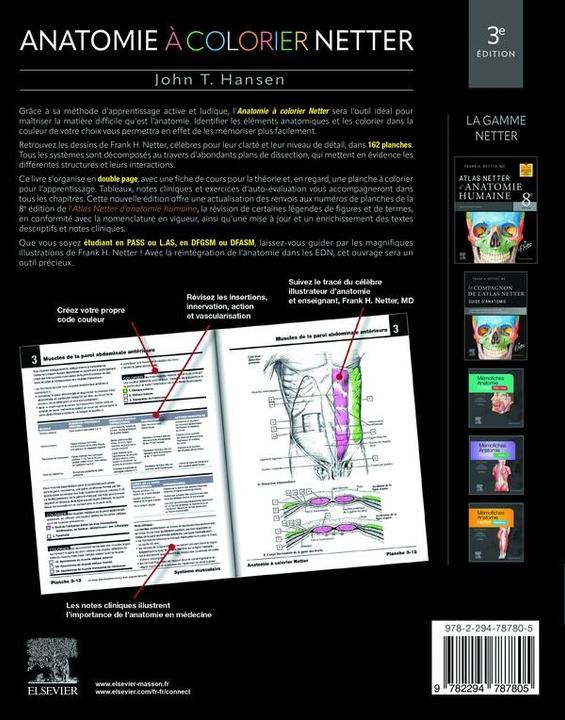 Image du produit Anatomie à colorier Netter (Français, Hansen John T., 2025)