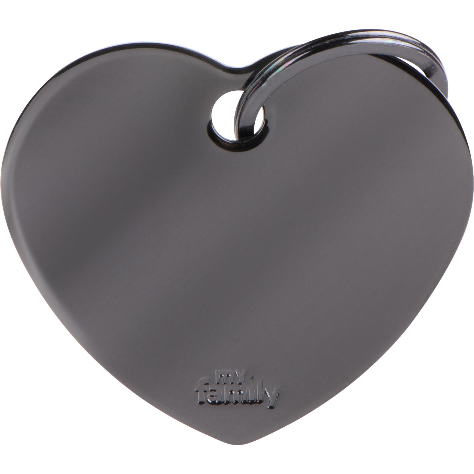 Myfamily MyFa tegn Basic, hjerte stor, brass, sort (Cane), Collare + Guinzaglio