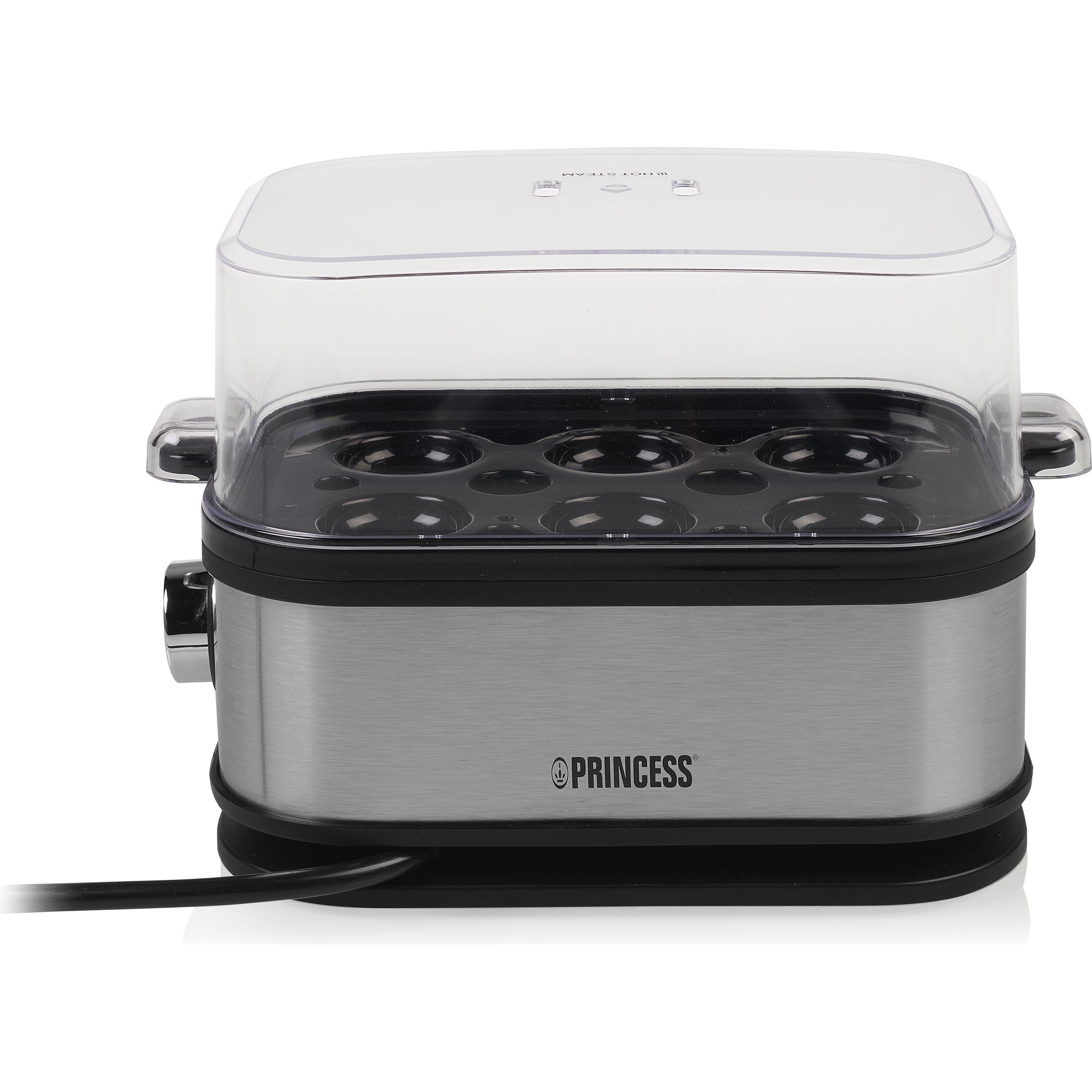 Princess 262046 Eierkocher, 400 W, Eierkocher, Schwarz, Silber
