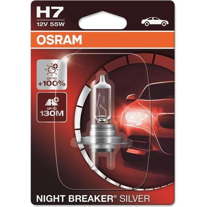 Osram, Illuminazione auto, Lampada da faro Night Breaker argento (H7)