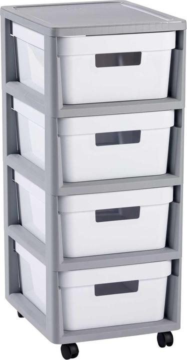 Produktbild Curver Infinity 4 x 10 L à roulettes avec Quatre tiroirs à roulettes Chariot d'appoint