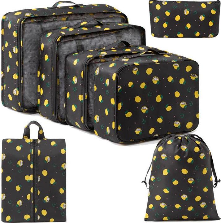 Actual product image Only-Bags.Store 7-tlg. Travel Organizer Set, multifunktionale Nylon-Aufbewahrungstaschen mit atmungsaktivem Mesh