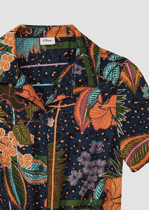 Actual product image S.Oliver Bluse Verkürzte Hemdbluse aus satinierter Viskose (146, 152)