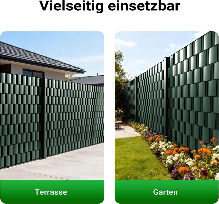 Immagine prodotto Wiltec Rotolo di recinzione verde da giardino 35 m x 19 cm, in PVC da 650 g/m² con 20 clip