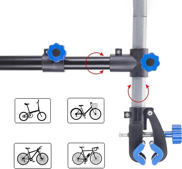 Actual product image Rockbros MP-01 tabletop service stand for bicycles with knobs - black