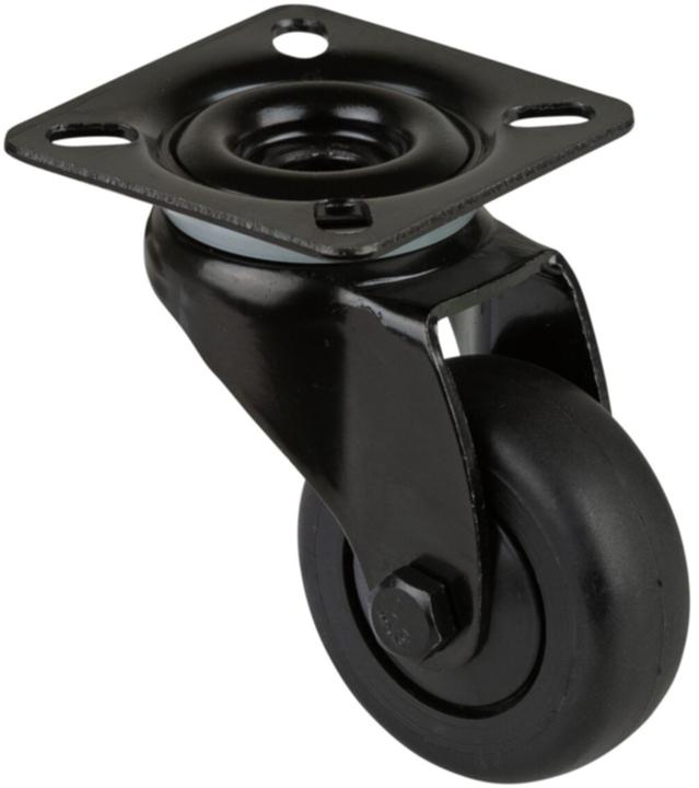 BS Rollen Swivel castor Wheel Ø 50 mm Load capacity 50 kg with screw-on plate Ball bearing Rubber black