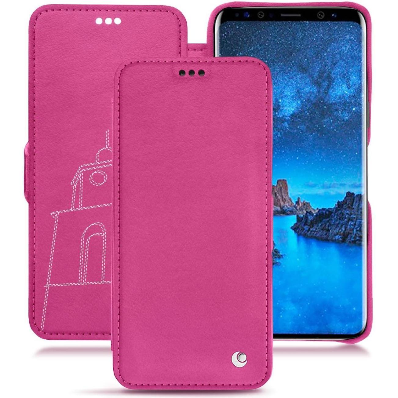 Noreve Lederschutzhülle horizontal (Samsung Galaxy S9), Smartphone Hülle, Rosa