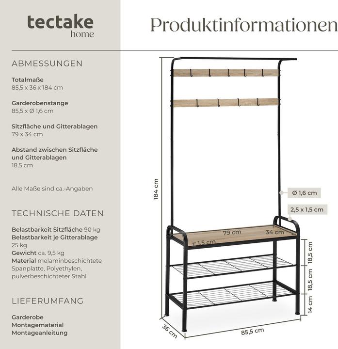 Image du produit tectake Penderie Alberta