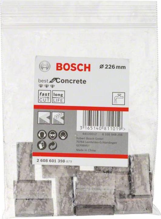 Actual product image Bosch Professional Zubehör Segments for diamond core bits 1 1/4-inch UNC Best for Concrete 15, 226 mm, 15 (226 mm)