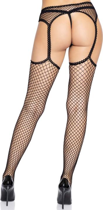 Actual product image Leg Avenue Netzstrümpfe mit Strumpfhalter Schwarz (One size)