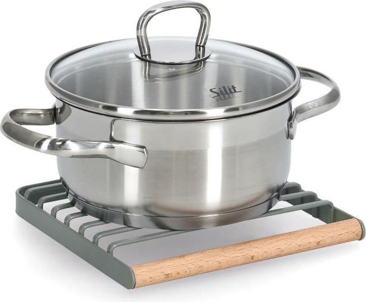 Actual product image Zeller Present Trivet, metal/beech, sage (1 x, Pan coaster)