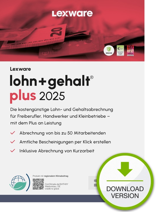 Actual product image Lexware lohn+gehalt plus 2025 - Plan (1 User, unlimited)