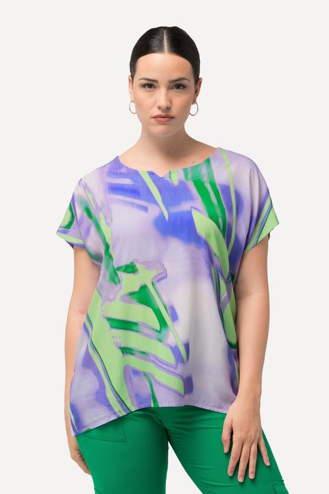 Produktbild Ulla Popken Blusenshirt, grafischer Druck, Rundhals, Halbarm (50, 52)