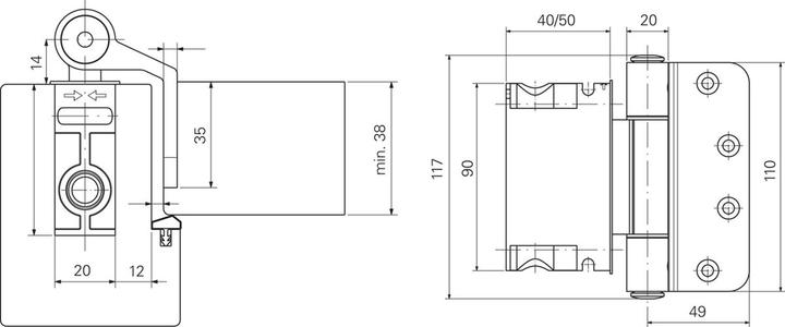 Produktbild Sassba Türbänder Easy 3D-030 / 3DC-030
