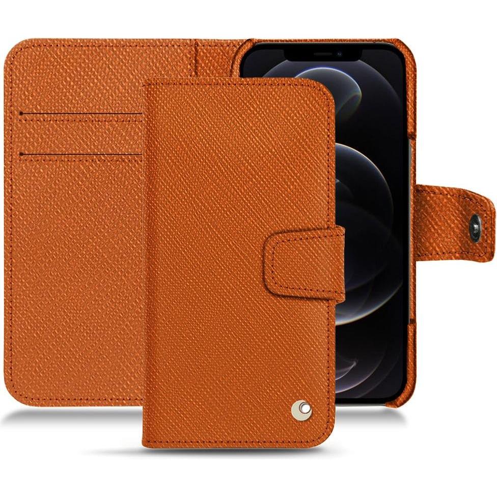 Noreve Lederschutzhülle (Apple iPhone 12 Pro Max), Smartphone Hülle, Orange