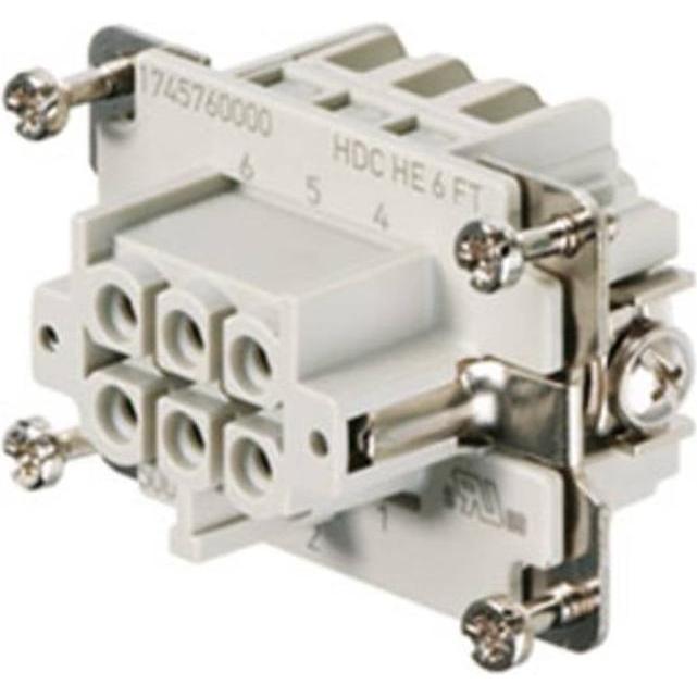 Weidmüller Inserto di contatto presa 6p bilanciatore a molla 24A 1745760000, Cavo + Spina elettrica