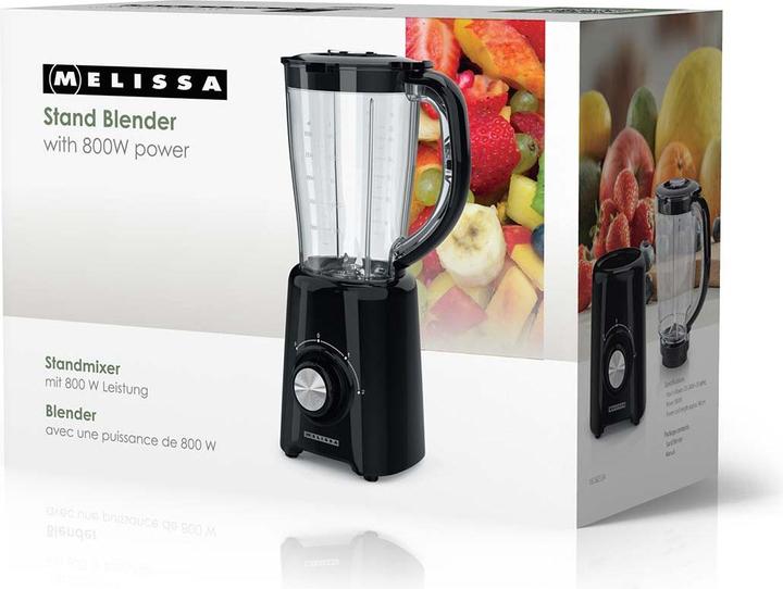 Actual product image Melissa Standmixer 800W - 1,5L Kunststoffkrug - 2 Geschwindigkeiten mit Pulsfunktion - 4 Edelstahlkl (800 W)